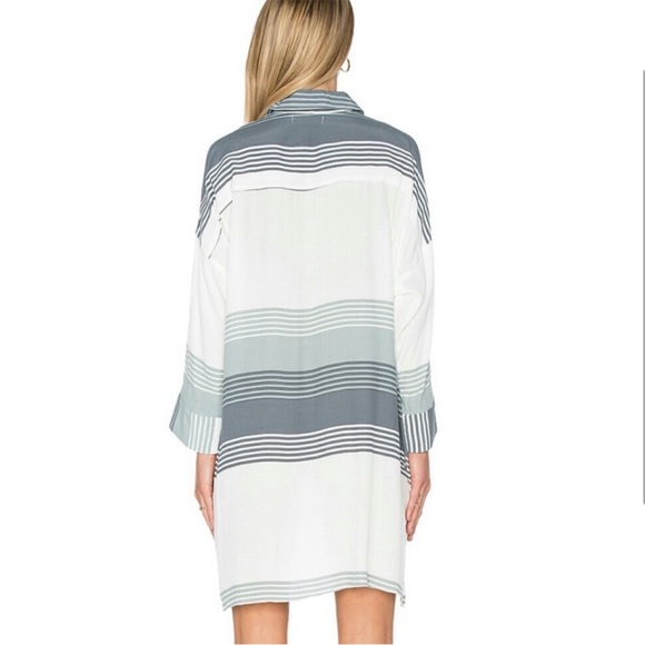 FAITHFUL THE BRAND Baia Shirt Dress in Verde Stripe - Picture 3 of 5